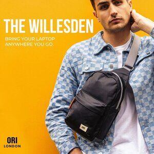 ORI LONDON Willesden Large Crossbody Sling Bag | Black Unisex NEW